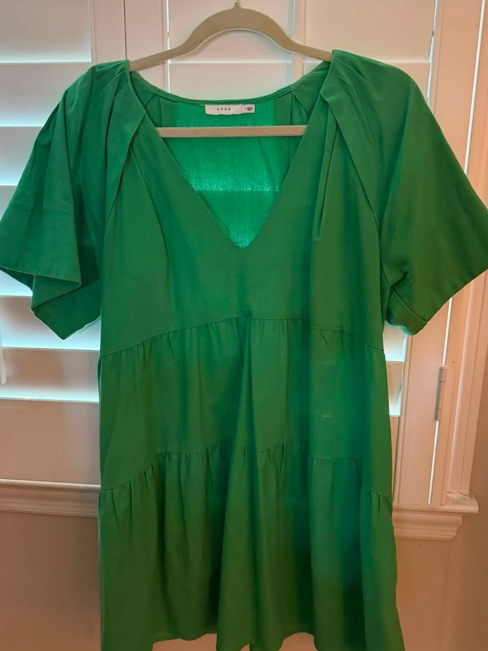 Lush Emerald V-Neck Tiered Tunic